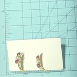 Vintage Hoop Earrings Romantic Three Heart Photo 6