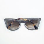 Valentino Gunmetal Cat Eye Sunglasses w/‎ Gold Gradient Lenses Silver Photo 9