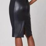 Spanx Mixed Media Faux Leather & Ponte Black Sheath Dress Medium Sleeveless Chic Photo 1