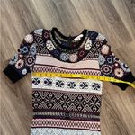 Parker  Blue Lilac Knit Dress Crochet Flower Motif Pattern Small Photo 7