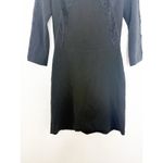Sandro Paris Riri Mini Shift Dress Size 1 Black Lace Insert Minimalist Preppy Photo 9