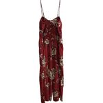 Xhilaration Women's XL Red Floral Sleeveless Jumpsuit Wide-Leg Casual Photo 4