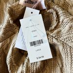 WILLOW ROOT Buckle Tan Long Sleeve Lettuce Edge Mock Neck Top Size Large NWT Photo 5