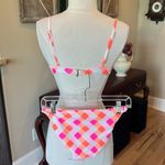 Bikini Set Neon Orange Pink White Checkerboard Top Small Bottoms Medium Size undefined Photo 3