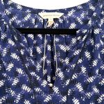 Rebecca Taylor Silk Graphic Print Sleeveless V Neck Fit Flare Dress Blue Size 6 Photo 6