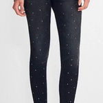 DL1961 Kershaw Emma Low Rise Skinny Ankle Jeans Rhinestones Bling Black Size 23 Photo 0