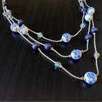 Charming Charlie  Blue & White Ceramic Bead Multi-Strand Necklace Photo 1