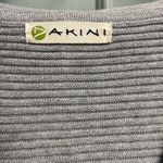 Akini  Gray Ribbed Hooded Knit Sweater Pullover Size Medium Minimalist Casual Photo 1