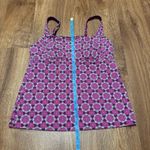 Lands' End Womens Purple Medallion Babydoll Tankini Swim Top Underwire Size 8 Photo 8
