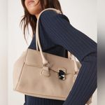 Mango MNG cream nude elongated clasp closure flap bag shoulder bag Photo 3