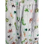 Hill House The Skylar Linen Pants in Sea Creature Women's MED NWT Nautical Beach Purple Photo 5