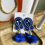 Handmade Dangle Drop Earrings with Chrystals Soutache handcrafted UniqueJewelry Photo 1