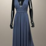 Lulus  Dress Denim Blue Heavenly Hues Maxi Dress Size xs Photo 0