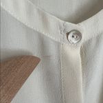 Eileen Fisher Silk Sleeveless Blouse Ivory Button Down Size Medium Photo 3