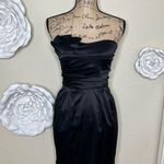 Pompous Girly Black Strapless Satin Retro Style Cocktail Dress Size 5 Photo 0