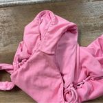 The Bikini Lab  Pink Lace-Up Side Low-Back One-Piece Swimsuit Women’s Size Large Photo 9