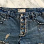 Free People Button Fly Distressed Denim Cutoff Jean Shorts Photo 3