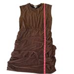 Evereve Ashlyn Bronze Shimmer Dress Ruched Bodycon Party Cocktail XL Photo 4