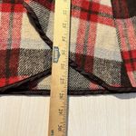 Plaid Fall Waterfall Coat Vest Jacket Checkered Red Brown Small Photo 5