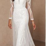 Azazie Mermaid Scoop Tulle Chapel Train Wedding Dress Photo 1