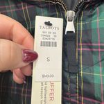 Talbots  Womens Puffer Vest‎ Small Green Plaid Tartan Faux Fur Collar Down Filled Photo 1