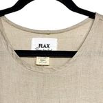 Flax  Short Sleeve Pleat Dress 100% Linen w/Pockets Long Women’s Small Photo 2