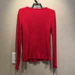 Old Navy  Women’s Red Ribbed Knit Long Sleeve Shirt Size Medium Photo 4