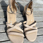 Eileen Fisher Noni Khaki Leather Heeled Strappy Sandals Women's 7.5 Photo 0