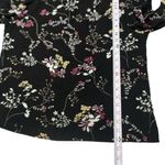Lucky Brand Black White Floral Pleated Tie Front Blouse Size Medium Boho Chic Photo 7
