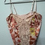 Free People NEW  Good Luck Charm Printed Bodysuit Pink Combo Large Coquette Photo 5