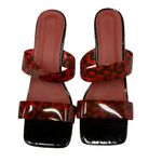 Eilyken Square Toe Ladies Slippers Funky Clear Heel Women Leopard Slides US‎ 10 Black Photo 3