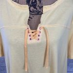 Just My Size  Yellow Lace Up Tee Photo 1