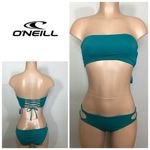 O'Neill New. O’Neill teal bandeau bikini set. S-top/L-bottom. Retails $119 Photo 11