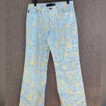 Roberto Cavalli Just Cavalli Floral Vintage Jeans Pants Sz 28 Gold Blue Straight Women’s Photo 1