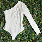 NBD  One Shoulder White Bodysuit Size Small Photo 1