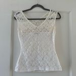 XOXO Women’s White Lace Short Sleeve Sleeveless Top Size Small EUC Photo 3