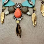 Blue and orange geometric multi strand statement necklace Photo 3