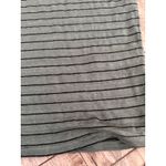 Eileen Fisher  Women's Green Stripe V-Neck Linen Jersey Dress Size Medium Photo 2