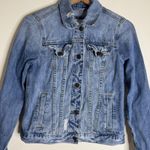 Abercrombie & Fitch Jacket Womens Small Blue Denim Distressed Jean Trucker Coat Photo 1
