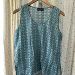 Vishnu Khan Market Women's Semi Sheer Medallion Peacock Like Pattern Tank Top M Blue Size M Photo 1