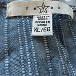 Fever Blue Pleated Mandarin Collar Blouse Size XL Photo 6