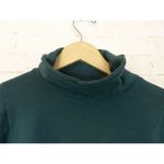 NSF Mock Turtleneck Long Sleeve Fleece Sweater Pullover High Low Green Womens S Photo 3