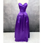 Vintage 80s Prom Dress Satin Womens 7/8‎ Royal Purple Glam Sweetheart Whimsigoth Size undefined Photo 7