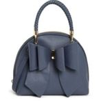 Like Dreams Crossi Bea Braided Top Handle Satchel in Navy, NWT Blue Photo 0