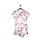 Bebe Sheer Dream Floral Print Romper Cream/Pink Size 8 Photo 6