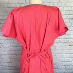 Mexican Embroidered Coral Floral Caftan Shift Oaxacan Peasant Boho Dress XL NWOT Orange Photo 4