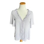 SheIn Womens  Muted Lilac Lace Contrast Puff Sleeve Blouse Top  - Sz S Photo 2