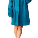 Vintage Appleseed’s 1946 Jewel Tone Wool Button Down Oversized Winter Coat Blue Size 14P Photo 0