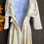 Unique Vintage 1950s Style Cream Satin Sleeved Lana Bridal Dress NWT | SMALL | Photo 9