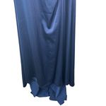 La Femme NWT  Scoop Laced A-Line Satin Embellished Evening Gown Navy Blue 00 Flaw Photo 6
